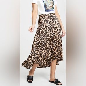 High low, leopard print skirt with built in slip.